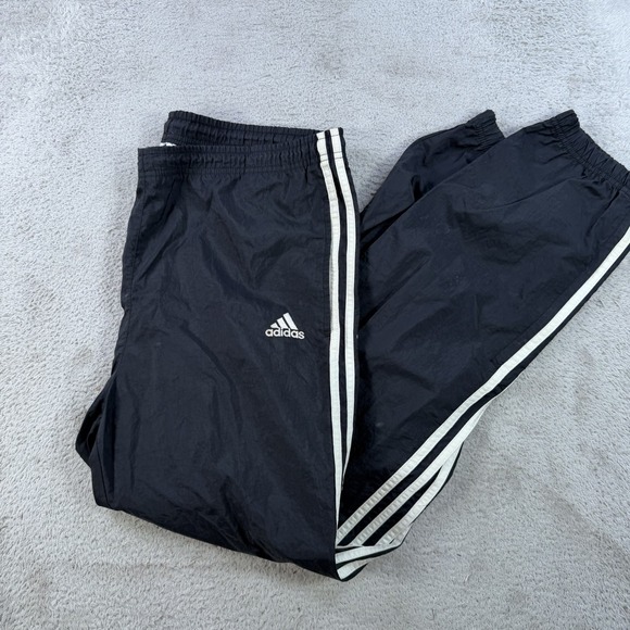 adidas Other - Vintage Adidas Windbreaker Pants Men Medium Black Gym Drawstring Zip Ankle Nylon